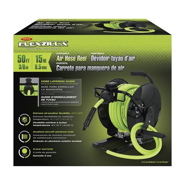 Prtbl Manual Air Hose Reel, 3/8