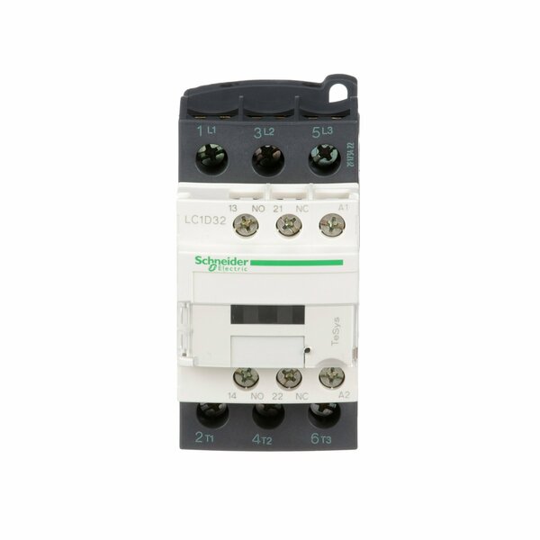 IEC Magnetic Contactor, 3 Poles, 32 A Full Load Amps-Inductive, 24V AC, 50/60 Hz, 1NO/1NC