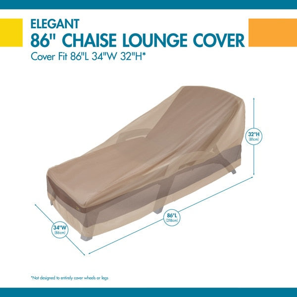 Elegant Swiss Coffee Patio Chaise Lounge Cover, 86