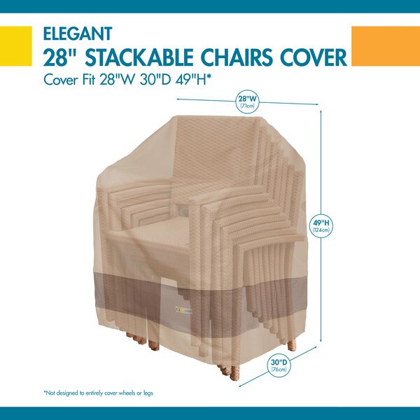 Elegant Swiss Coffee Patio Stackable Chair Cover, 30