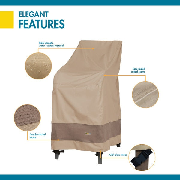 Elegant Swiss Coffee Patio Stackable Chair Cover, 30