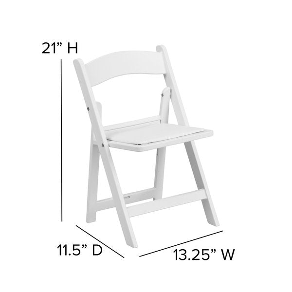 Kids Resin Folding Chair, White