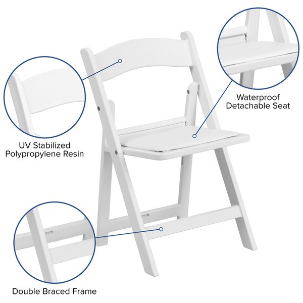 Kids Resin Folding Chair, White