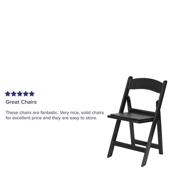 Resin Folding Chair, Black
