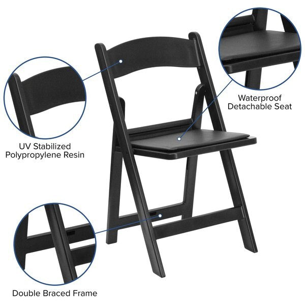 Resin Folding Chair, Black