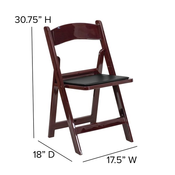 Resin Folding Chair, Mahogany