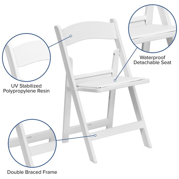 Resin Folding Chair, White