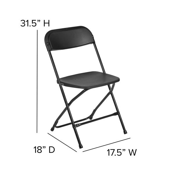 Folding Chair - Black Plastic - Event Chair