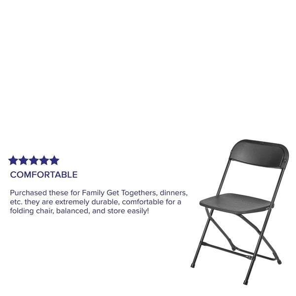 Folding Chair - Black Plastic - Event Chair