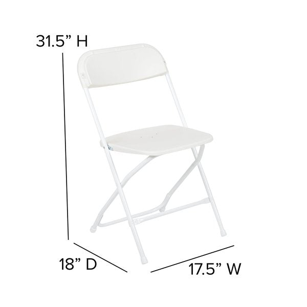 Folding Chair -White Plastic - Event Chair
