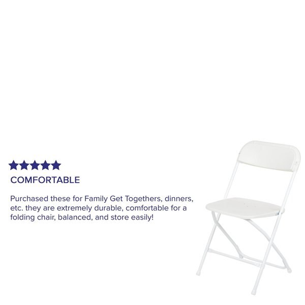 Folding Chair -White Plastic - Event Chair