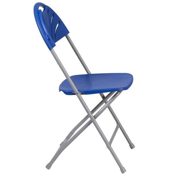 Folding Chair, Plastic, Fan Back, Blue
