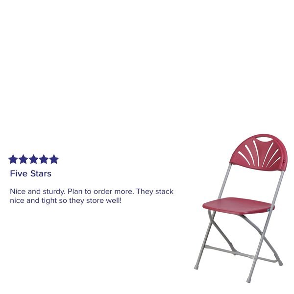 Folding Chair, Plastic, Burgundy