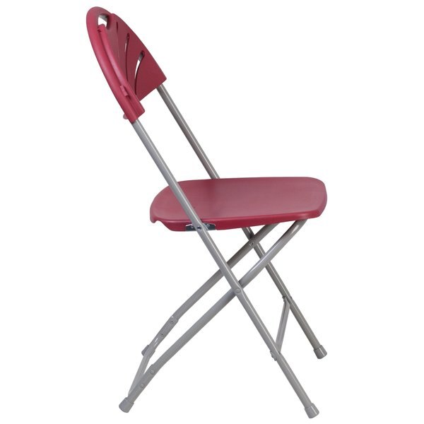Folding Chair, Plastic, Burgundy