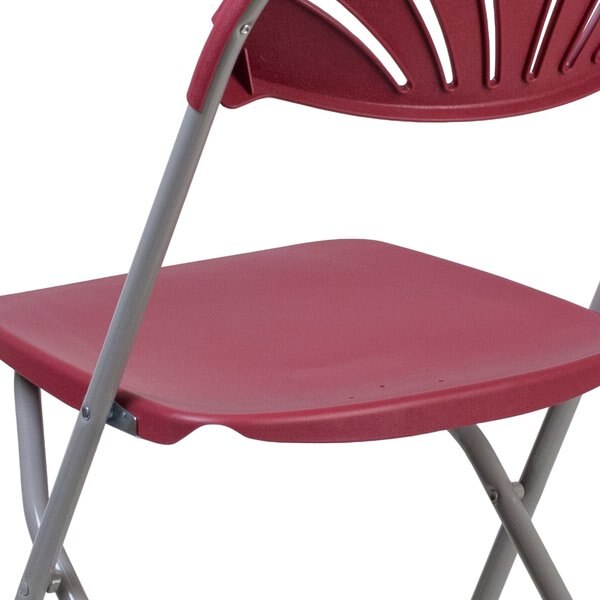 Folding Chair, Plastic, Burgundy