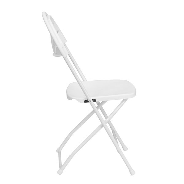 Folding Chair, Plastic, Fan Back, White