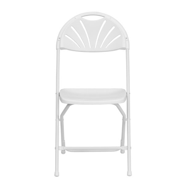 Folding Chair, Plastic, Fan Back, White