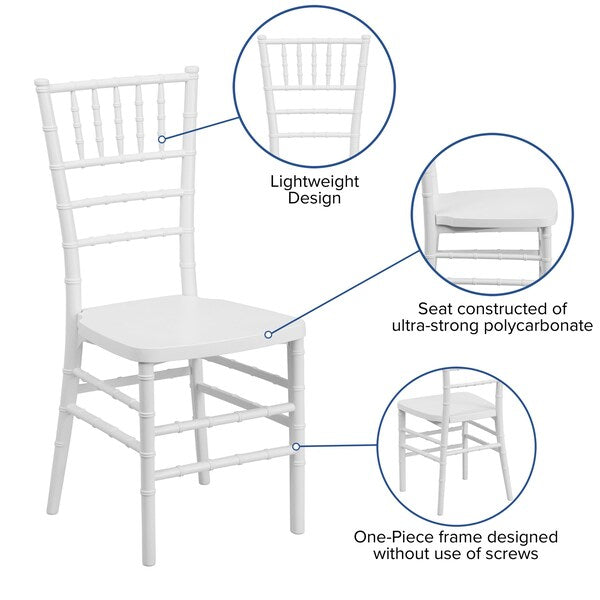 White Chiavari Chair, 15.75 W 18-1/2
