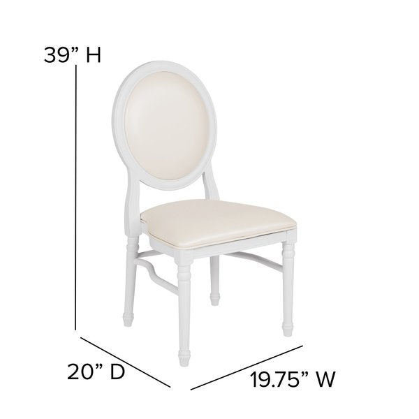 White Round Back Dining Chair