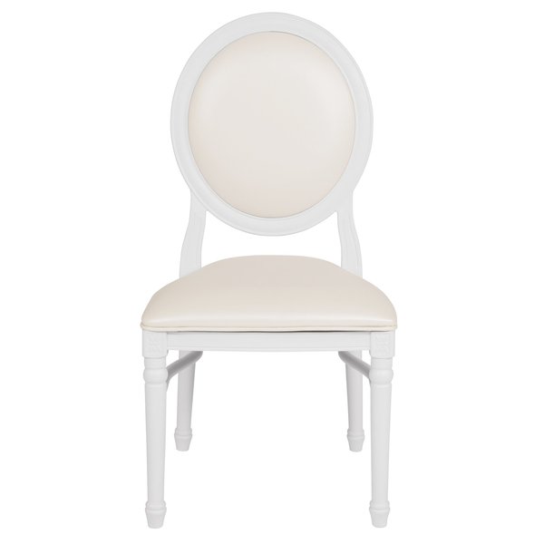 White Round Back Dining Chair