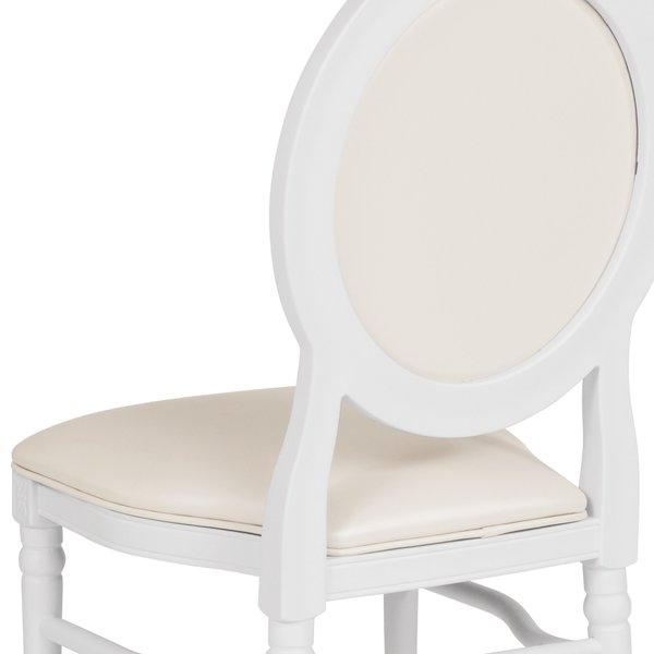 White Round Back Dining Chair
