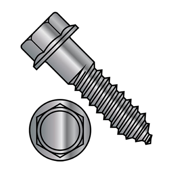 Lag Screw, 3/8 in, 3 in, Steel, Galvanized Hex Hex Drive, 250 PK