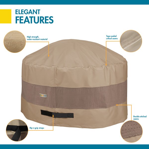 Elegant Swiss Coffee Patio Round Fire Pit Cover, 50
