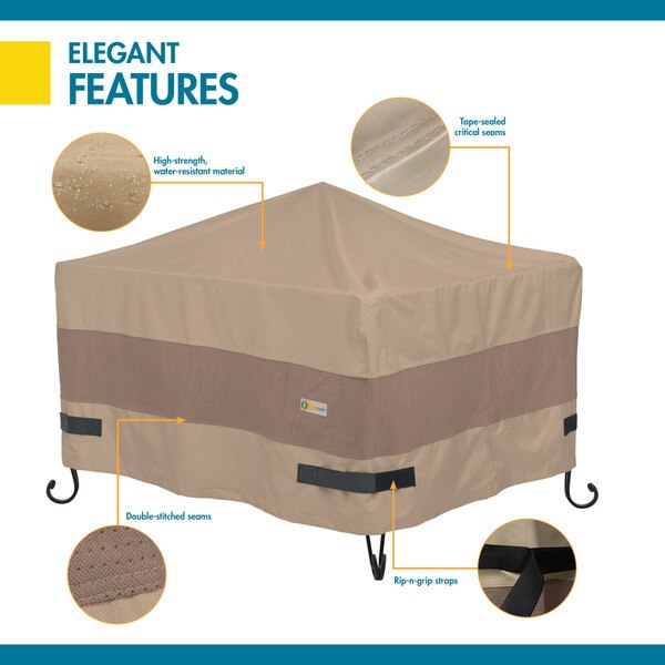 Elegant Swiss Coffee Patio Square Fire Pit Cover, 32