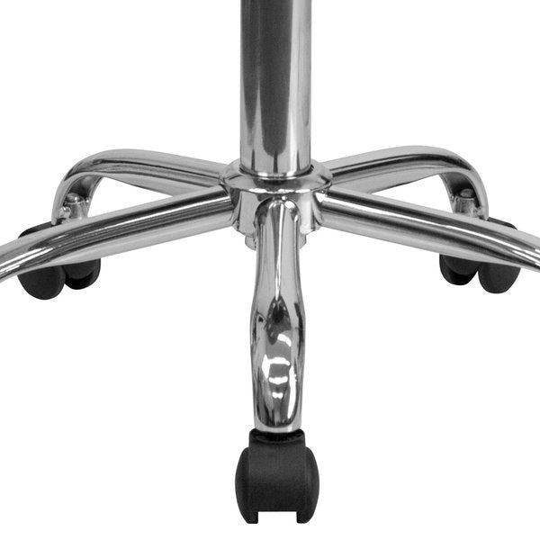 Tractor Seat and Chrome Stool, Orange