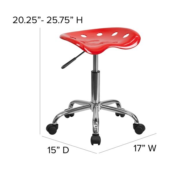 Tractor Seat w/Chrome Frame, Red