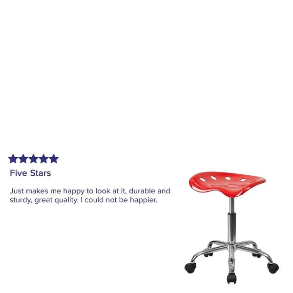 Tractor Seat w/Chrome Frame, Red