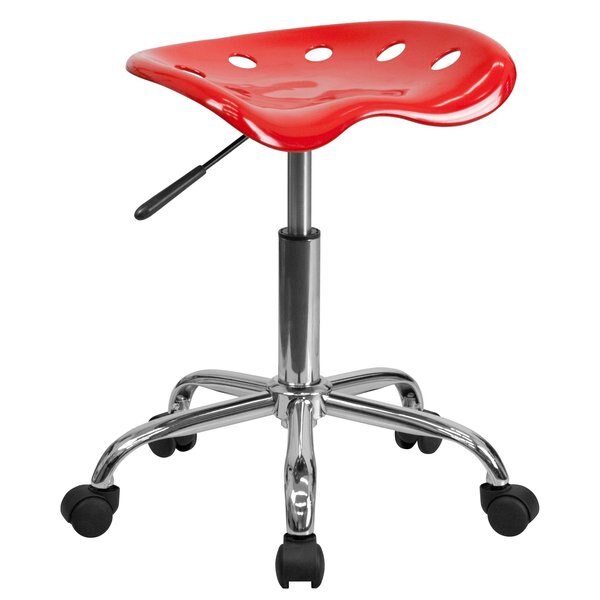 Tractor Seat w/Chrome Frame, Red