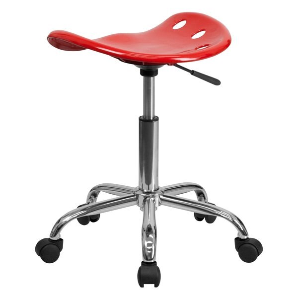 Tractor Seat w/Chrome Frame, Red