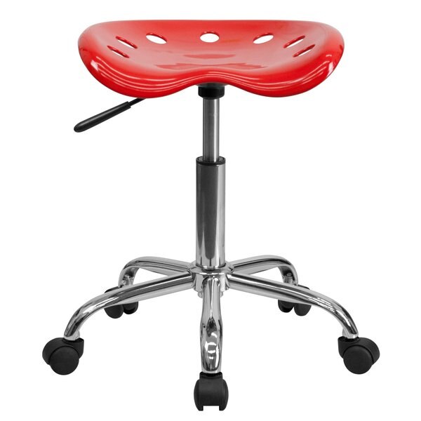 Tractor Seat w/Chrome Frame, Red