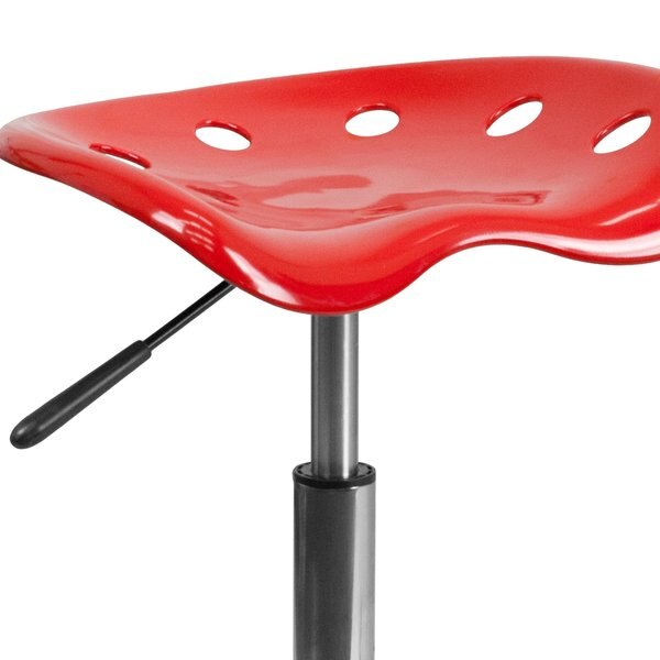 Tractor Seat w/Chrome Frame, Red