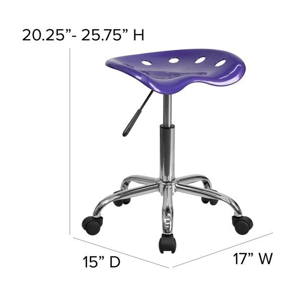 Tractor Seat And Chrome Stool, Violet