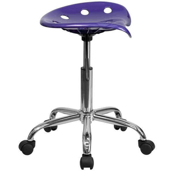 Tractor Seat And Chrome Stool, Violet