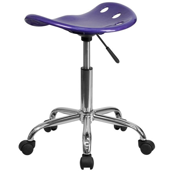 Tractor Seat And Chrome Stool, Violet