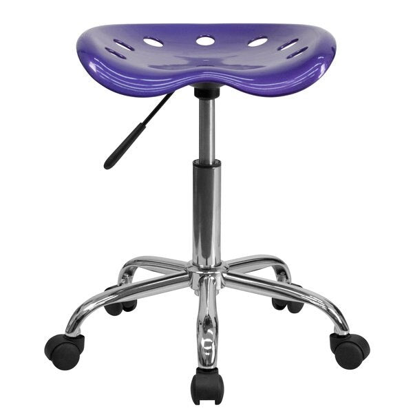 Tractor Seat And Chrome Stool, Violet