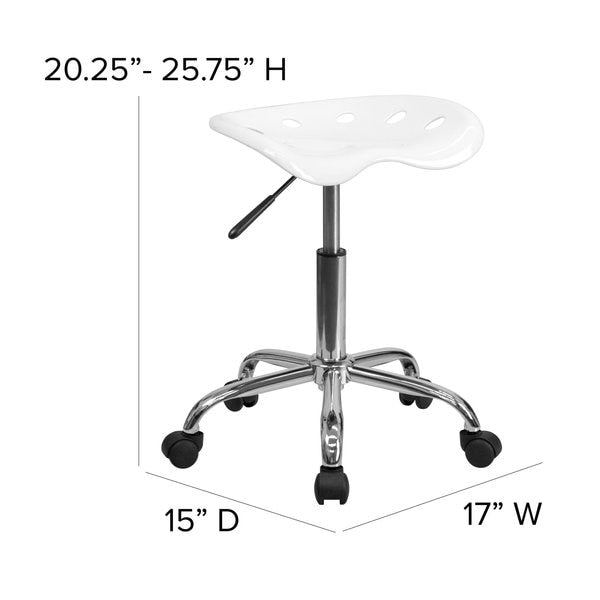 Tractor Seat w/Chrome Frame, White