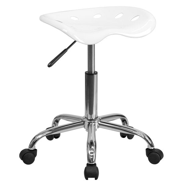 Tractor Seat w/Chrome Frame, White
