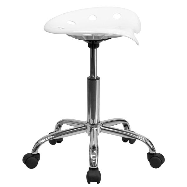 Tractor Seat w/Chrome Frame, White