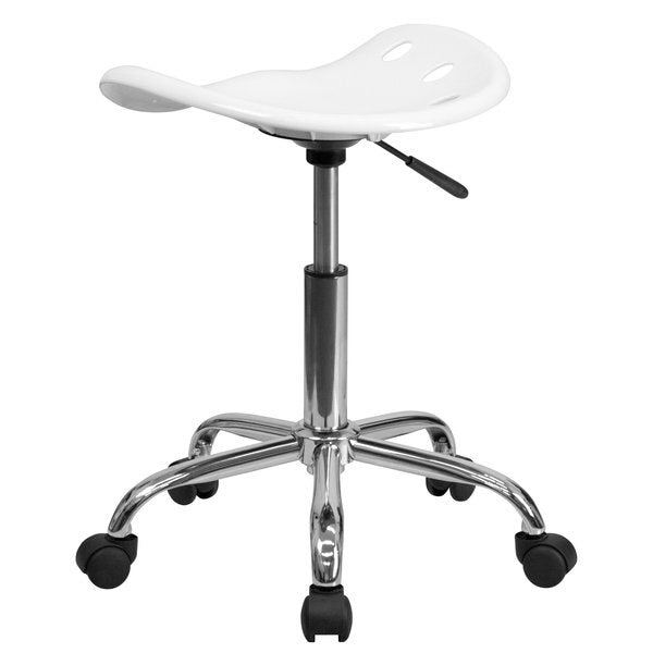 Tractor Seat w/Chrome Frame, White