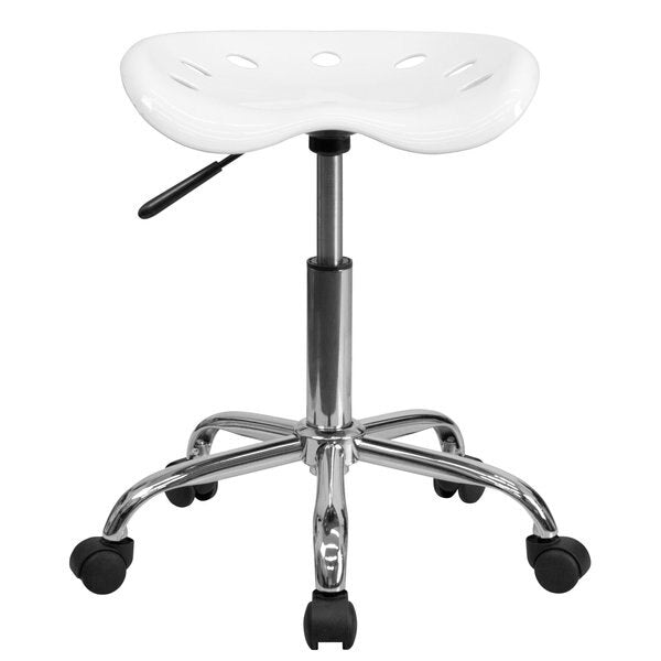 Tractor Seat w/Chrome Frame, White