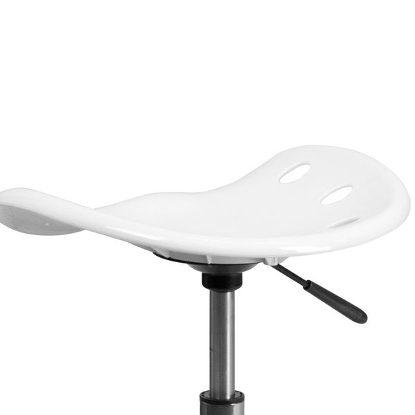 Tractor Seat w/Chrome Frame, White