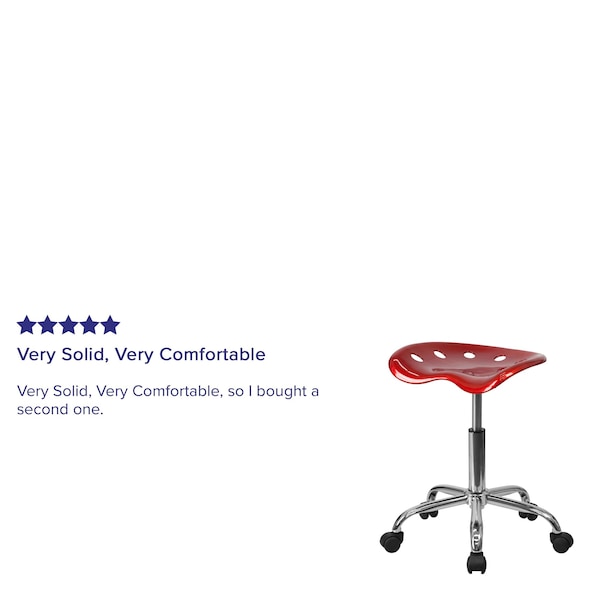 Tractor Seat w/Chrome Frame, Wine Red