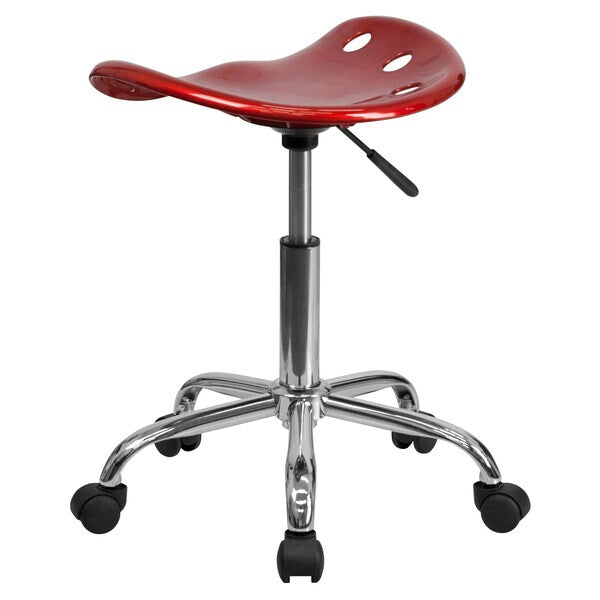 Tractor Seat w/Chrome Frame, Wine Red
