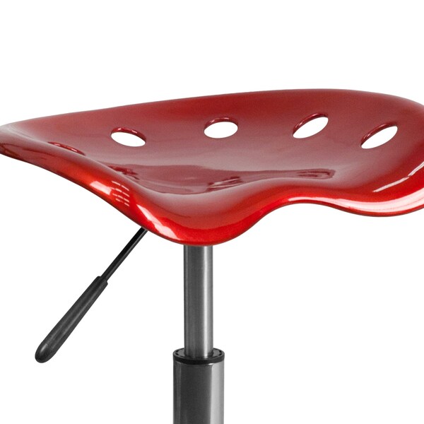 Tractor Seat w/Chrome Frame, Wine Red