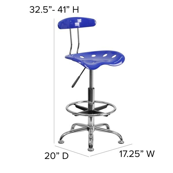 Tractor Seat w/Chrome Frame, Nauticl Bl
