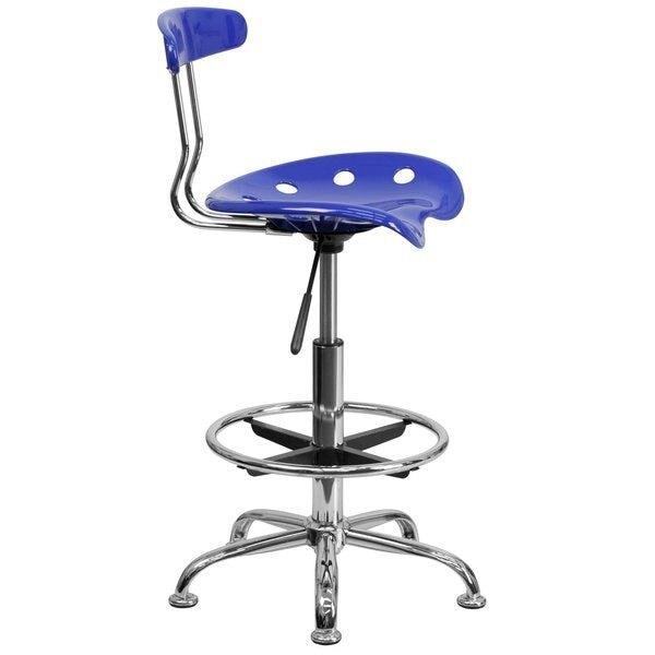 Tractor Seat w/Chrome Frame, Nauticl Bl